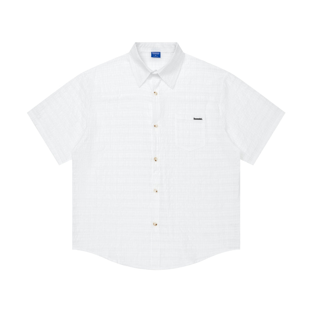 Pocket Letter Embroidered Logo Short Sleeve Shirt For Men Casual White Or Black