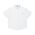 Pocket Letter Embroidered Logo Short Sleeve Shirt For Men Casual White Or Black
