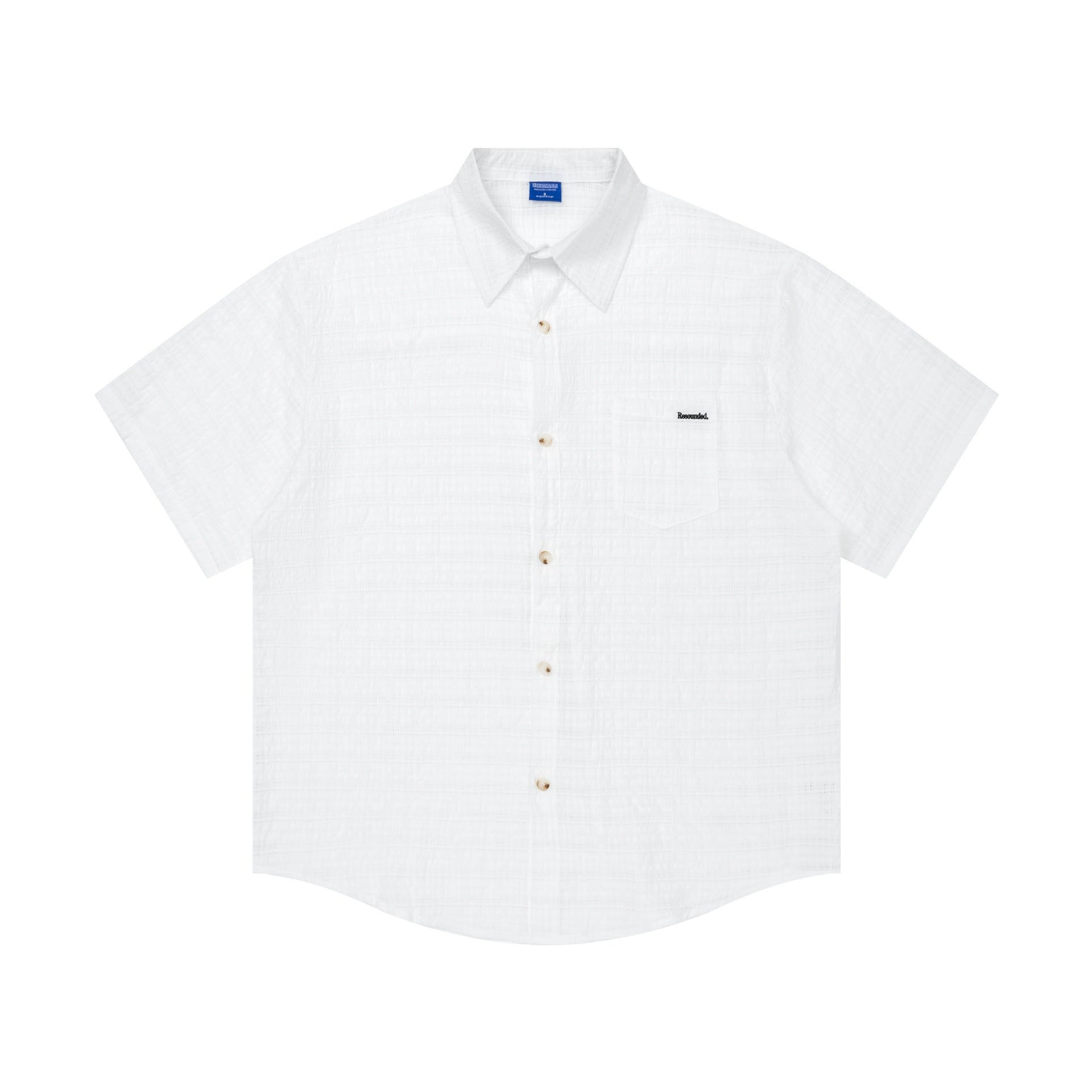 Pocket Letter Embroidered Logo Short Sleeve Shirt For Men Casual White Or Black