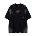 Vintage Floral Gradient Print Short Sleeve Cotton Blend T Shirt For Men