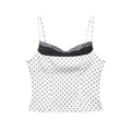 Womens Lace Patchwork Polka Dot Camisole Base Vest