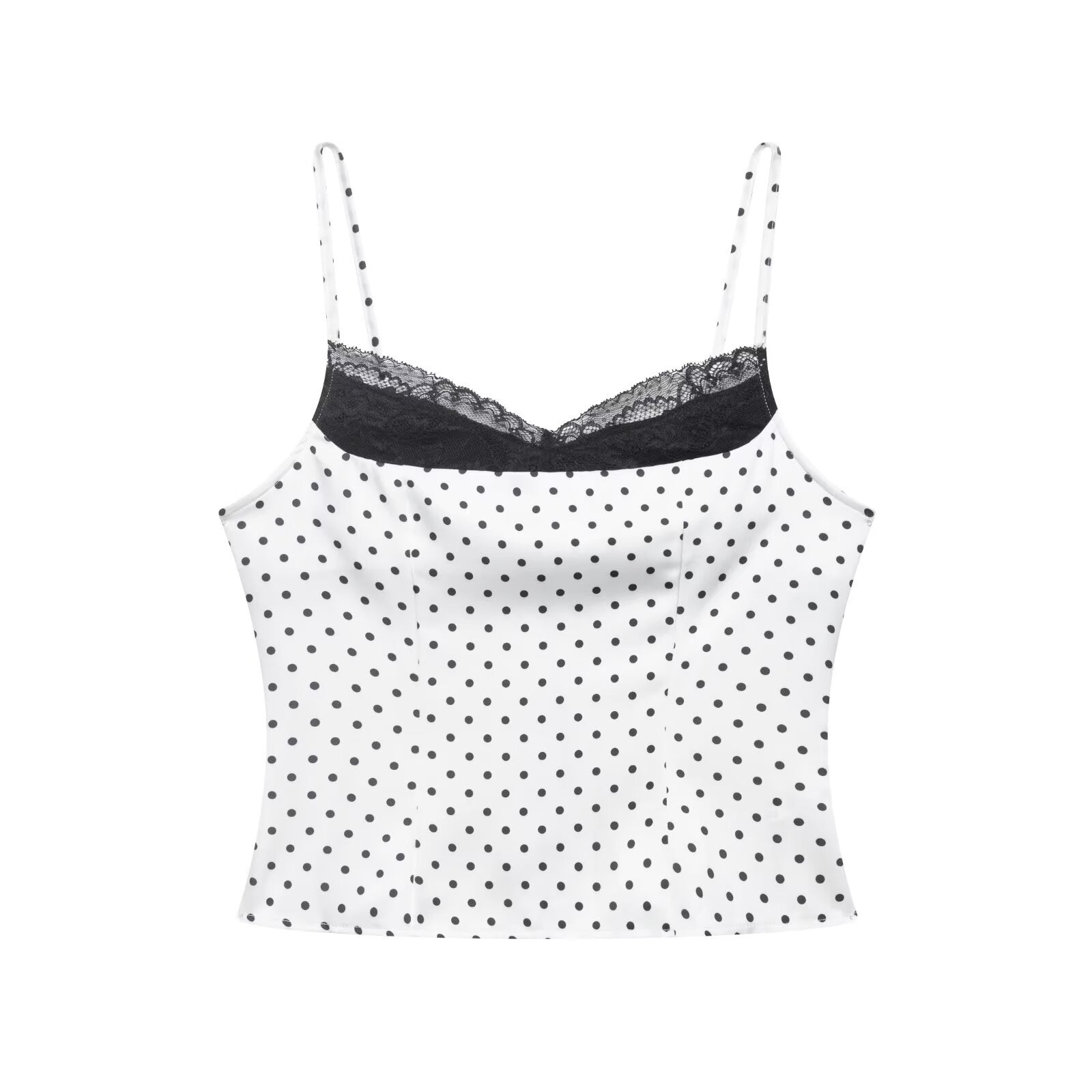 Womens Lace Patchwork Polka Dot Camisole Base Vest
