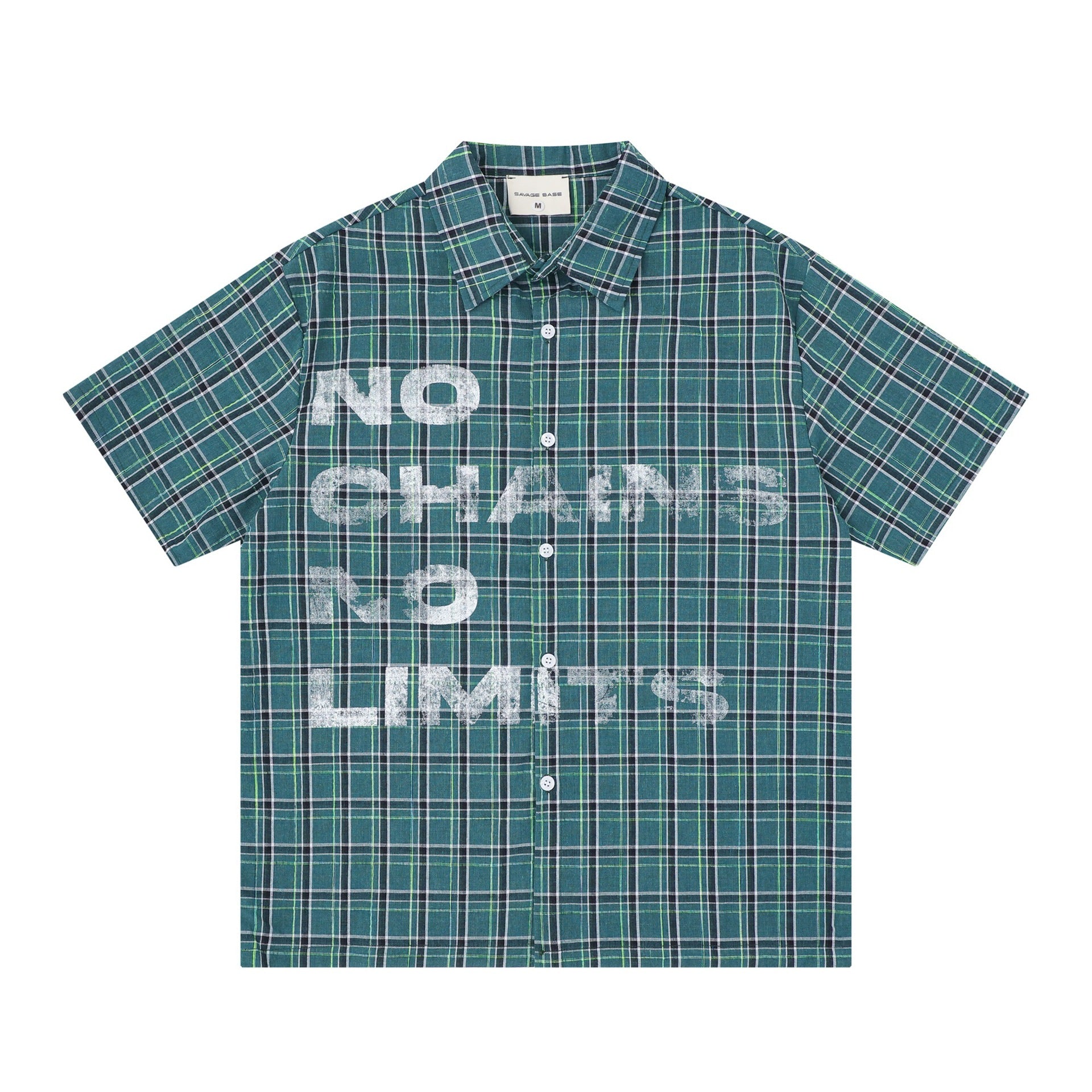 Men's Cotton Plaid Color Block Short Sleeve Shirt With Open Front