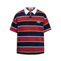 Emblem Embroidered Stripe Short Sleeve Cotton Tee With Floral Pattern