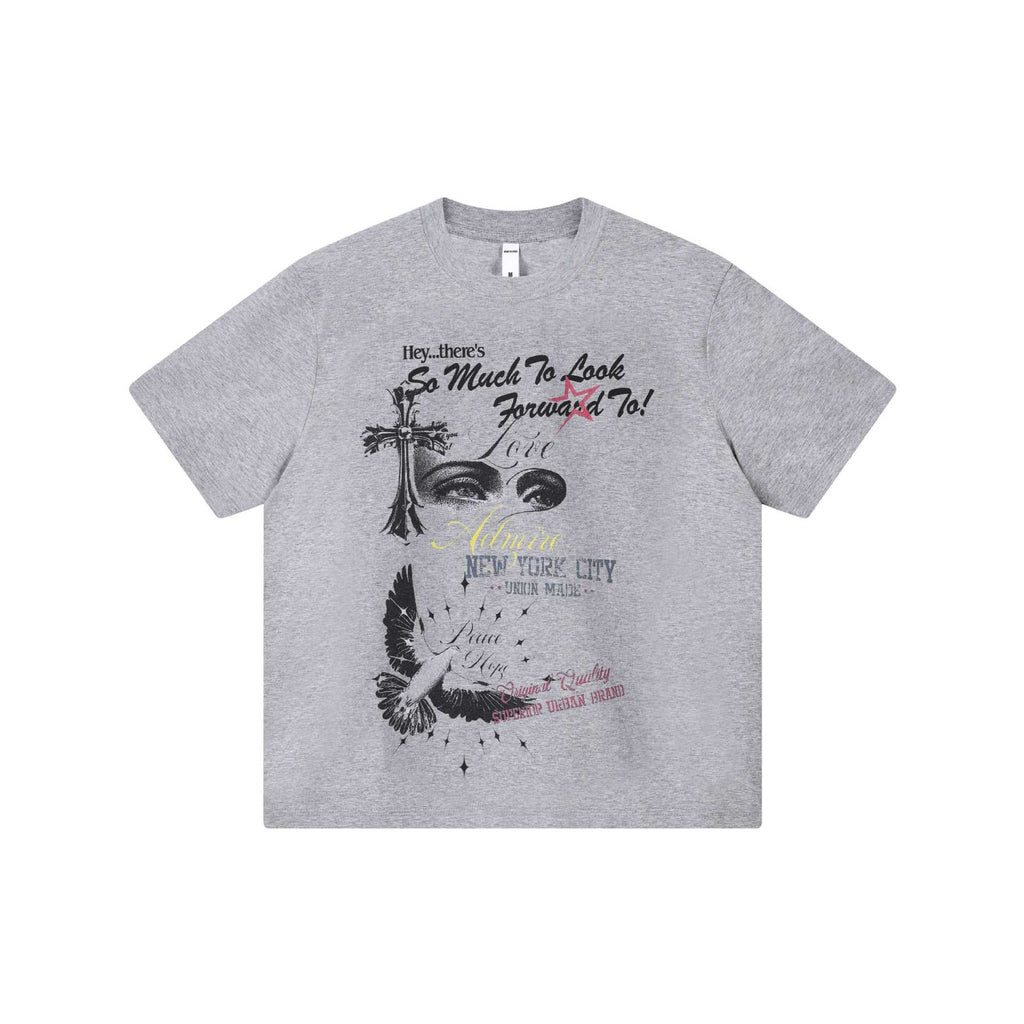 Peace Dove Floral Print Short Sleeve Shirt Cotton Blend Casual
