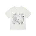 Glitter Print Hooded Crop Top Tee for Women with Lace Cuff