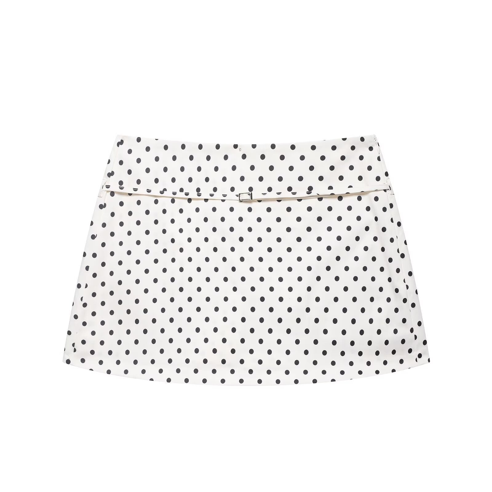 Polka Dot Belted A-Line Mini Skirt Pants For Women Casual Polyester