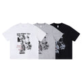 Portrait Patchwork Floral Print Short Sleeve Shirt for Men Cotton Blend