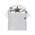 Floral Print Short Sleeve Crewneck Shirt In Cotton Blend Loose Fit