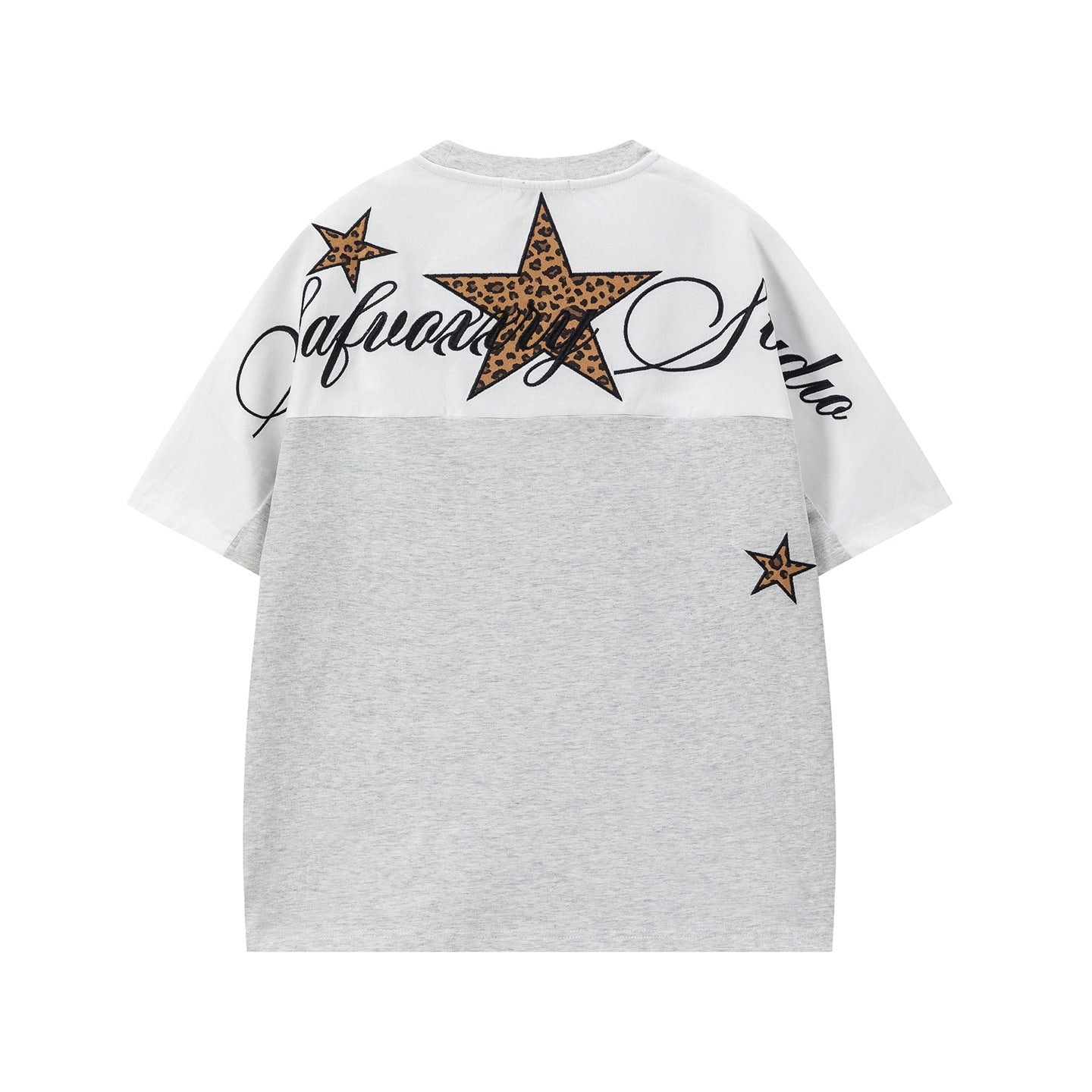 Floral Print Short Sleeve Crewneck Shirt In Cotton Blend Loose Fit