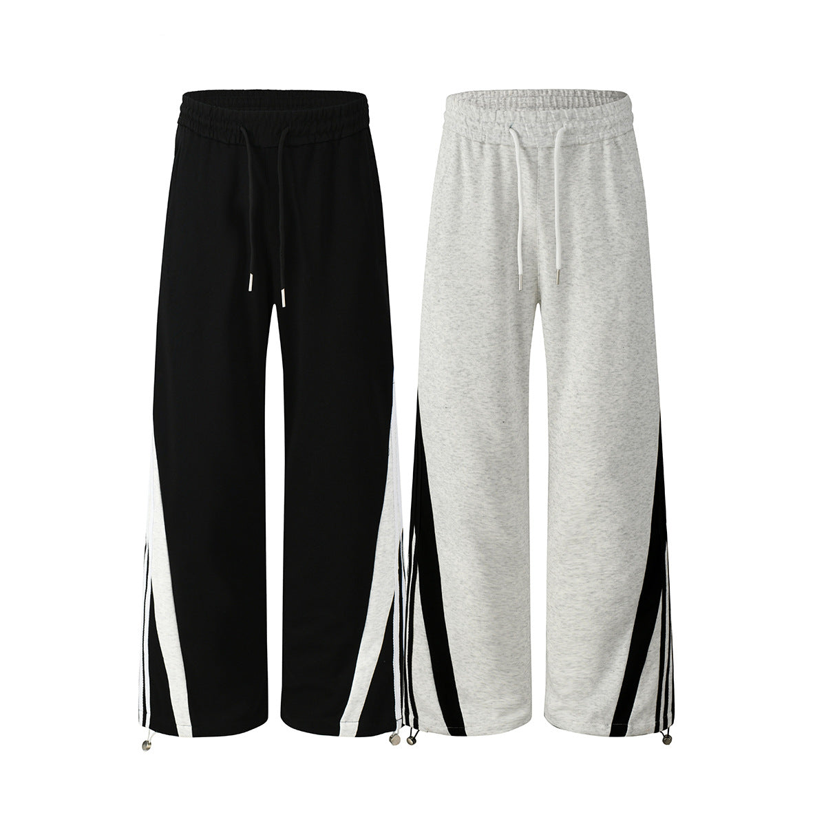Street Style Long Pants With Unique Design Retro Pattern Mid Waist
