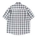 Double Pocket Plaid Shirt T Shirt Loose Fit Cotton With Turn Down Collar