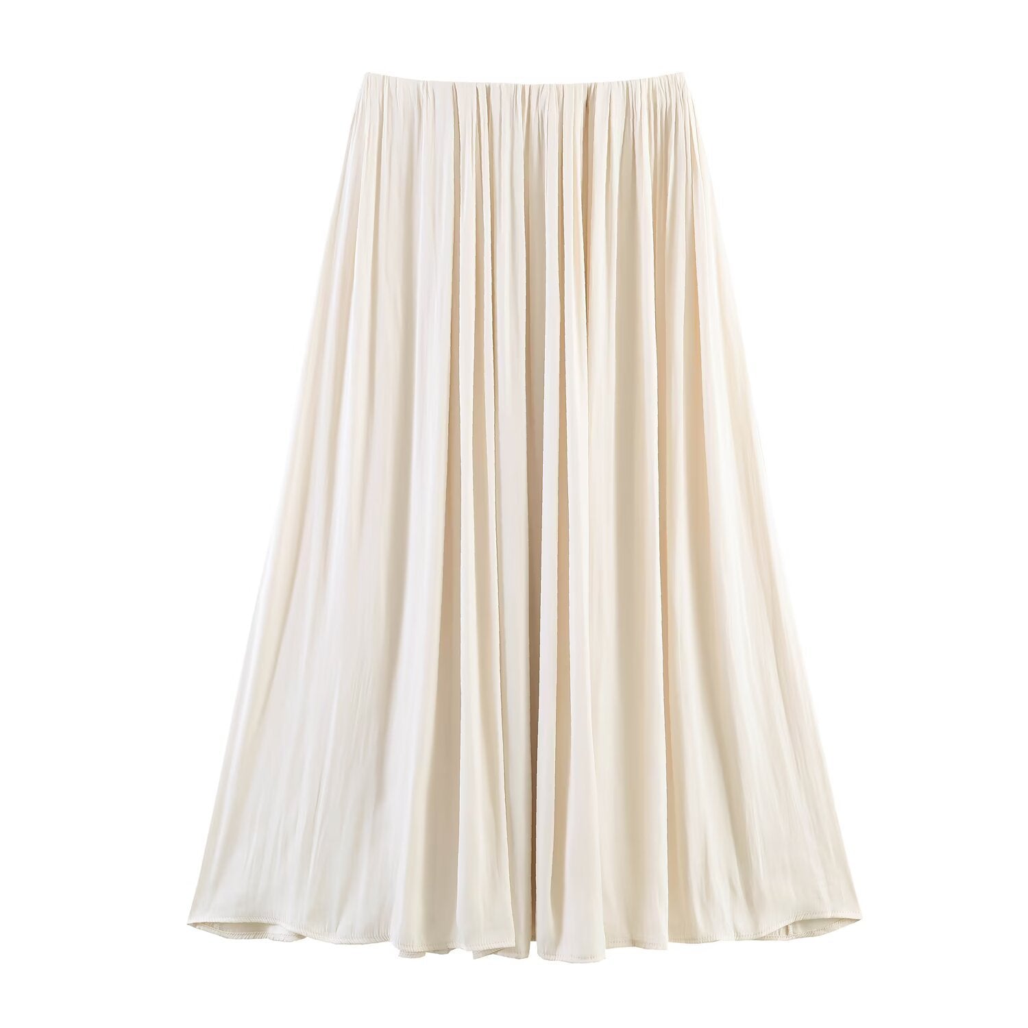 Elastic Waist Loose Midi Skirt One Size Polyester Comfortable