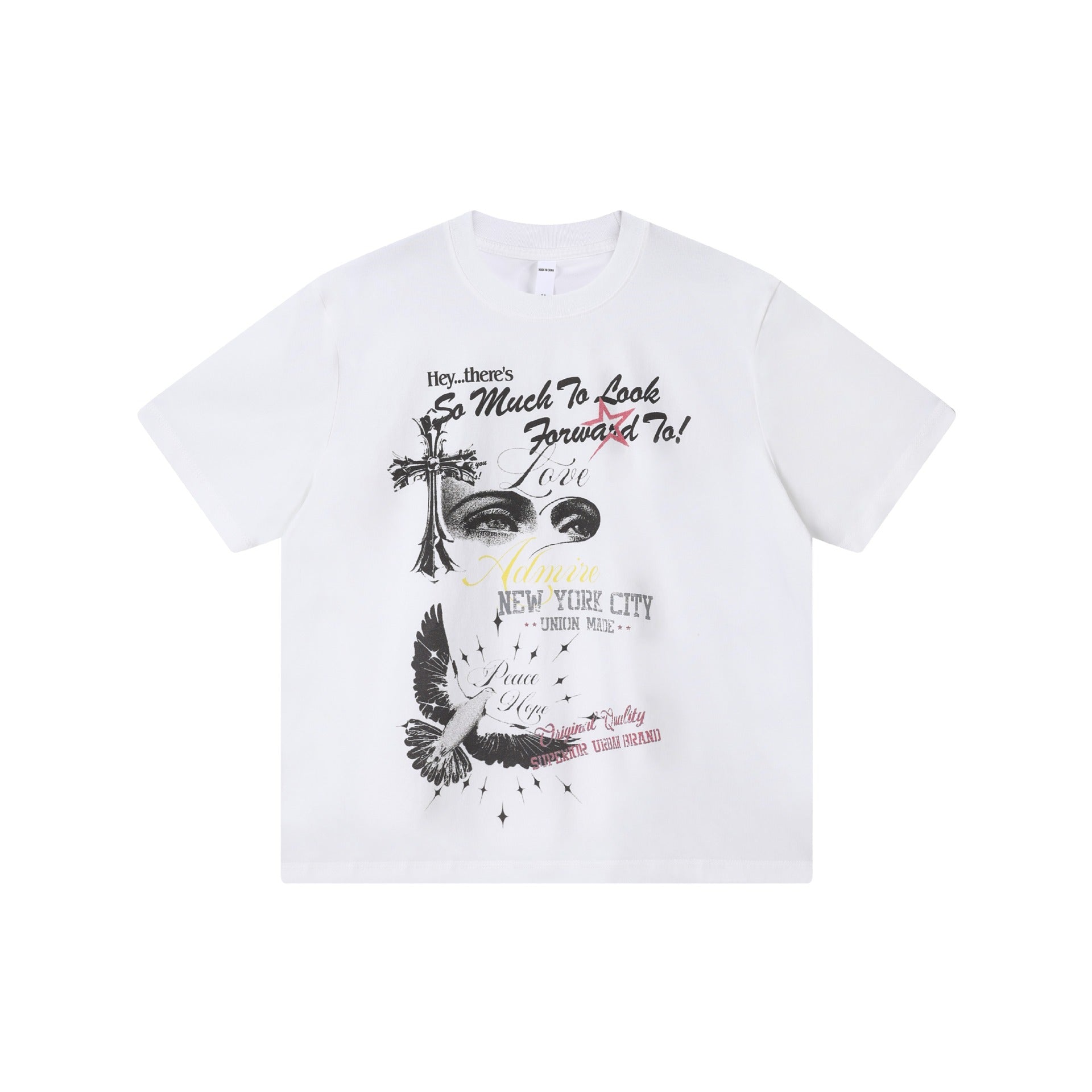 Peace Dove Floral Print Short Sleeve Shirt Cotton Blend Casual