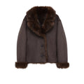 Dark Brown Women Streetwear Winter Outerwear With Suit Collar