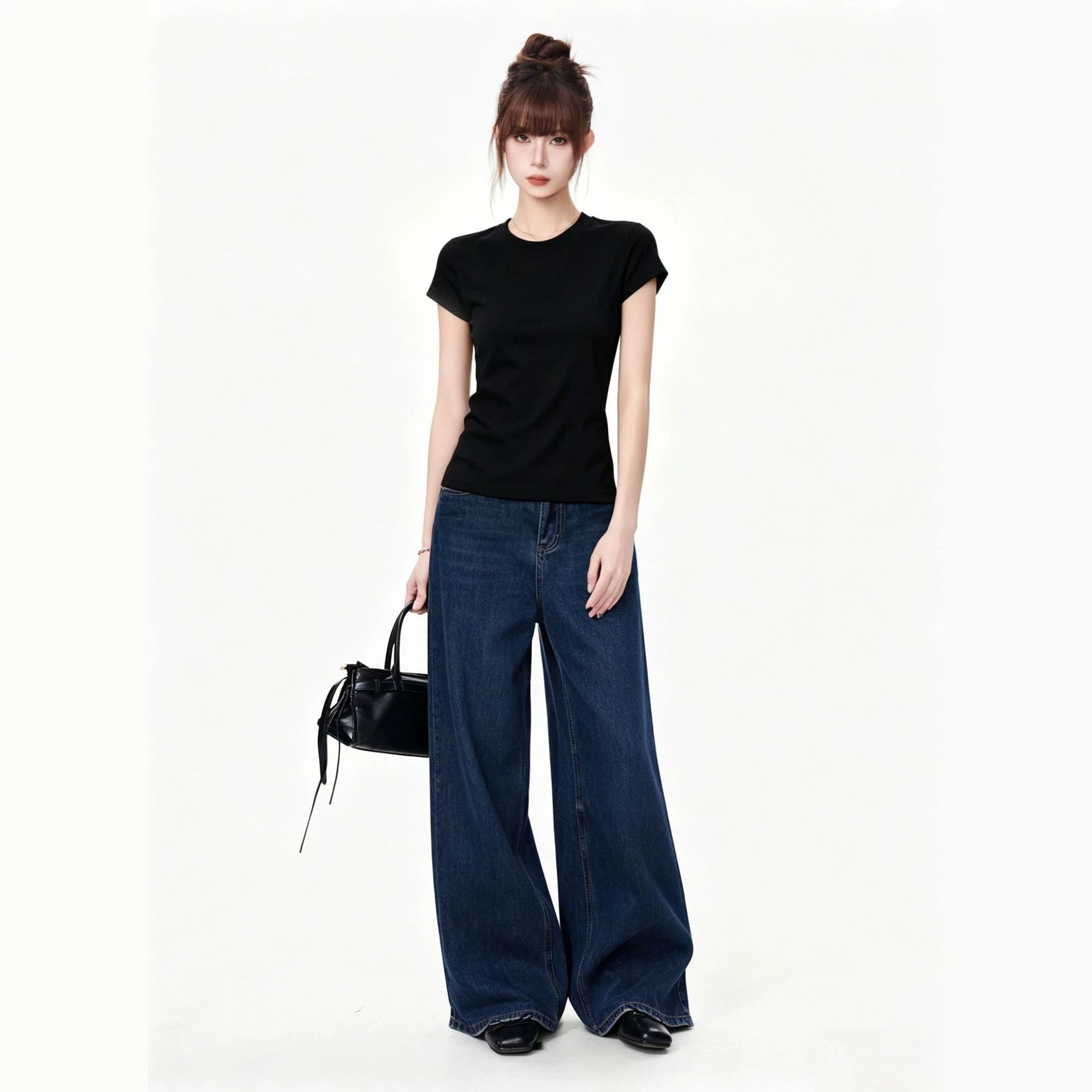 Womens Slim Fit Round Neck Short Sleeve Knit Viscose T Shirt