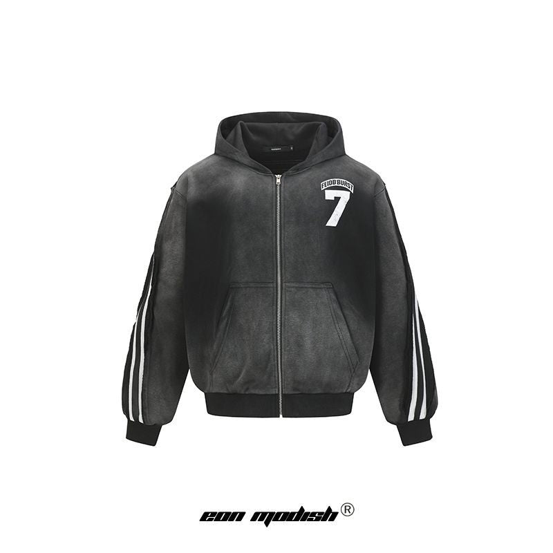 Street Style High Street Hooded Loose Black Jacket For Men