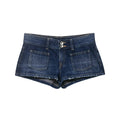 Navy Blue High Waist Mini Shorts Hot Pants Polyester Street Style