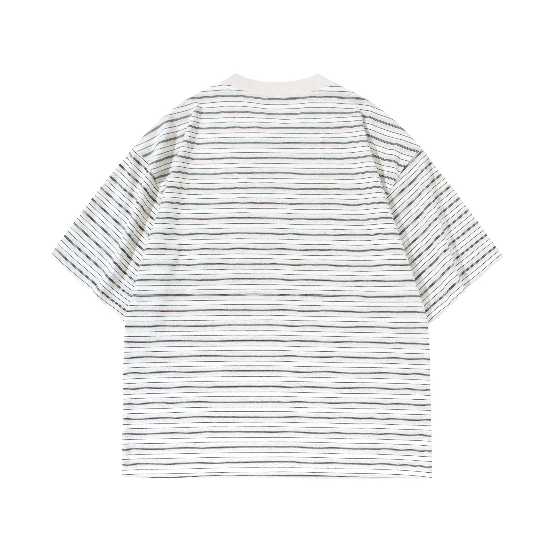 Color Blocking Pocket Striped Short Sleeve Shirt For Men Cotton Blend
