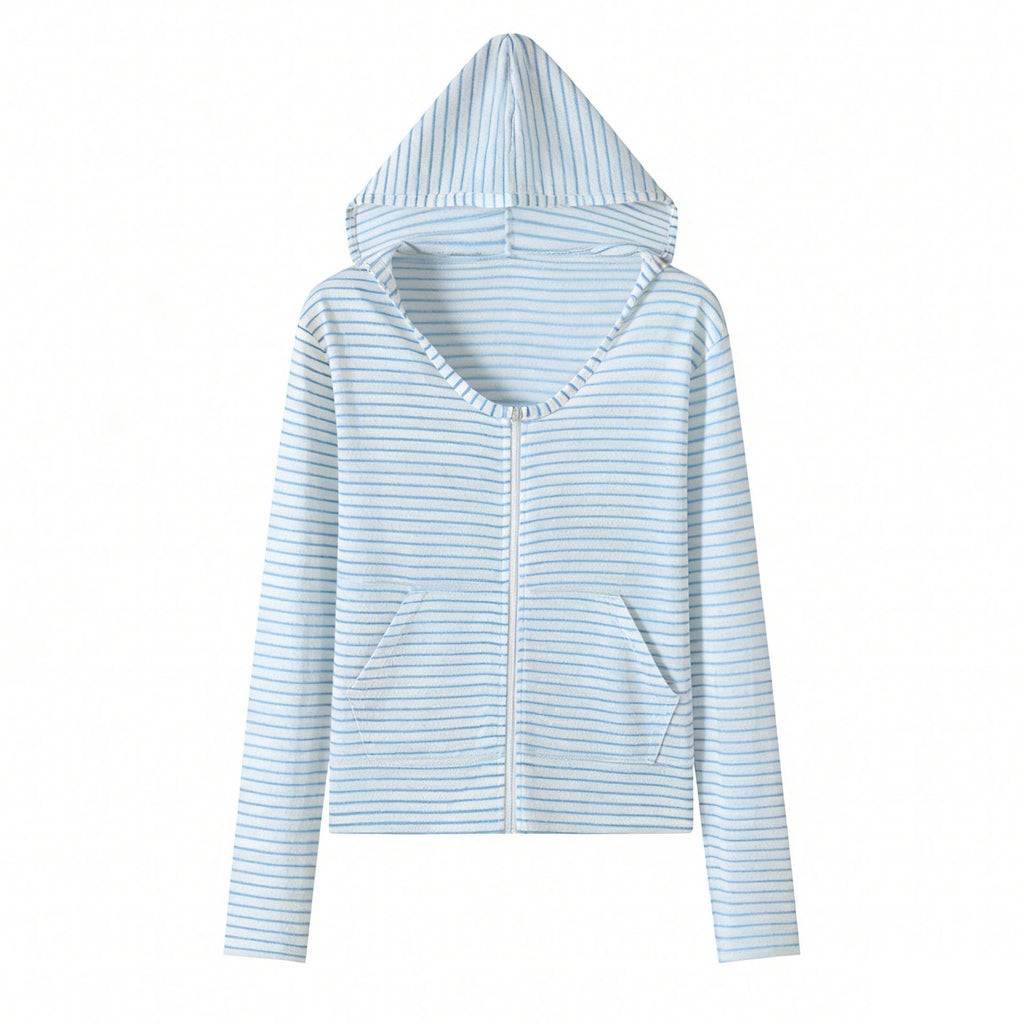 Womens Lyocell Breathable Air Conditioned Hooded Cardigan Korean Style