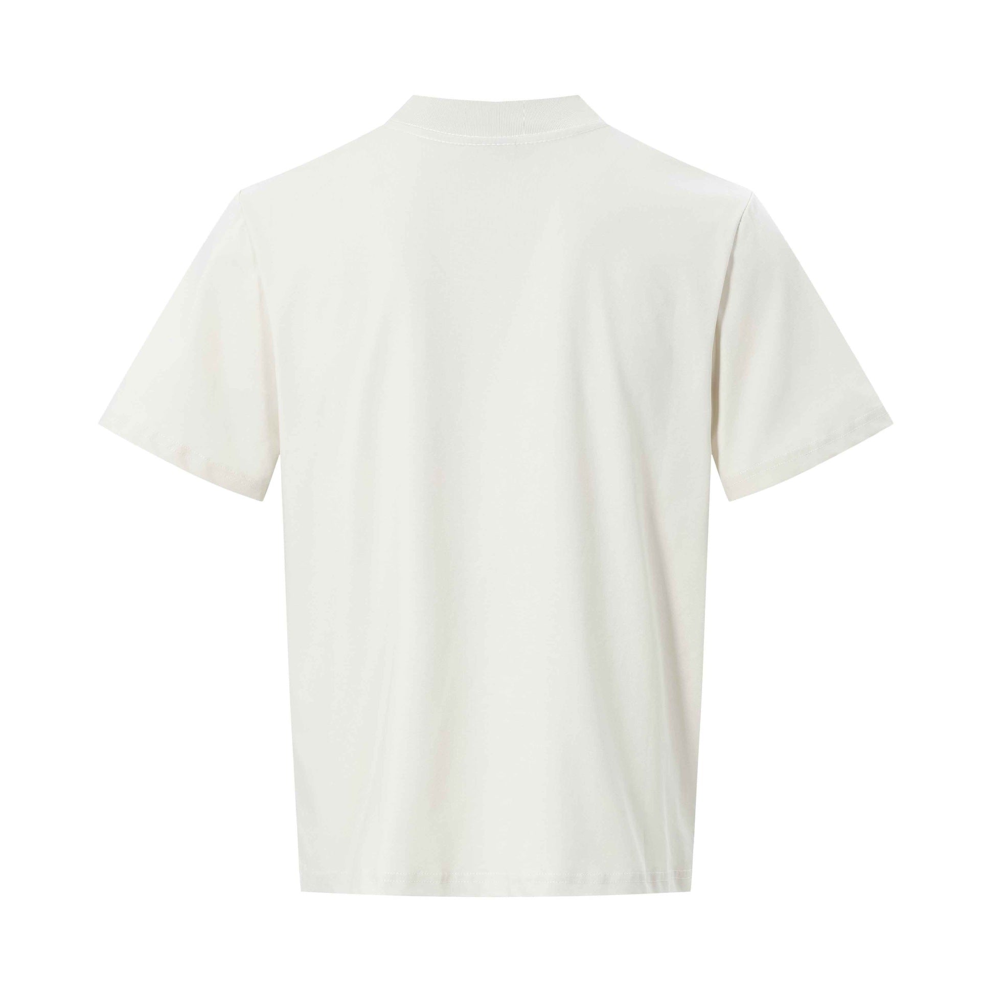 Character Printed Short Sleeved Cotton Shirt With Fragmented Flower Pattern