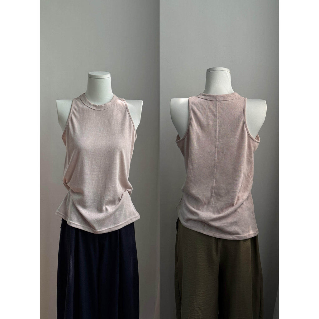 Relaxed Lotus Pink Short Sleeve Top Button Closure Korean Japanese Casual