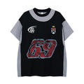 Mens Floral Cotton Blend Short Sleeve Tee Round Neck Pullover Casual