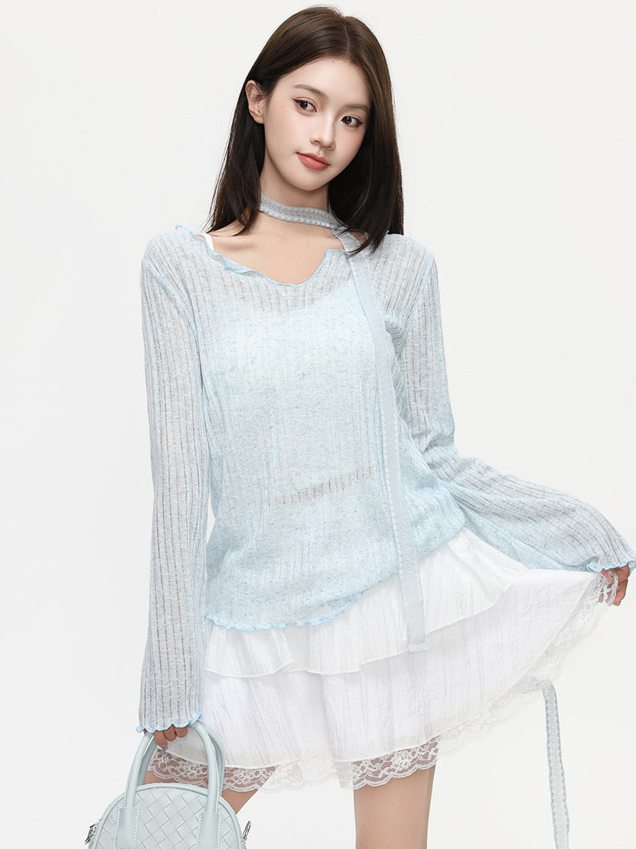 Women's Long Sleeve Sun Protection Cover Up Top Polyester Lightweight Loose Fit