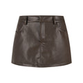 Faux Leather High Waist Mini Skirt Stripe Pattern Streetwear Retro Style