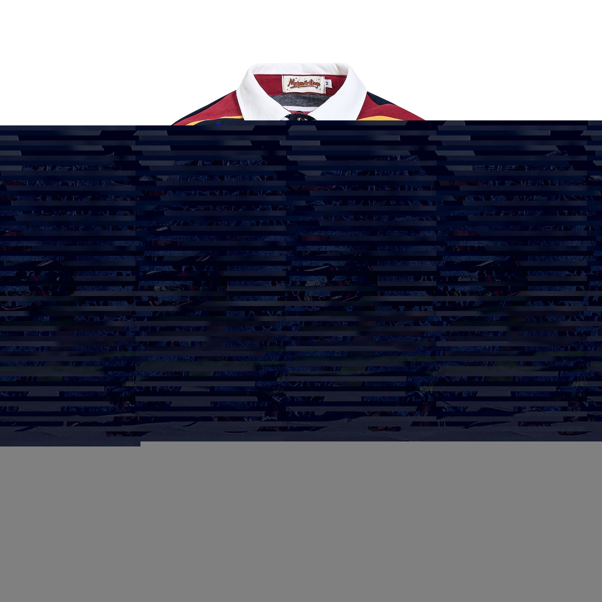 Emblem Embroidered Stripe Short Sleeve Cotton Tee With Floral Pattern