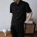 Linen Lyocell Short Sleeve Shirt With Button Front Classic Fit