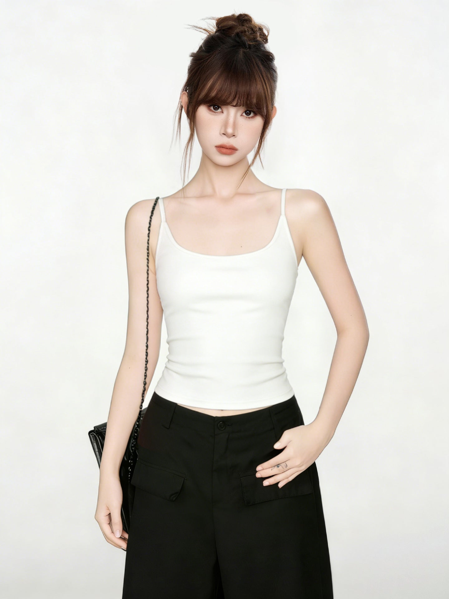 Slim Fit Cotton Inner Layer With Built In Pads Backless Strapless Sleeveless Top