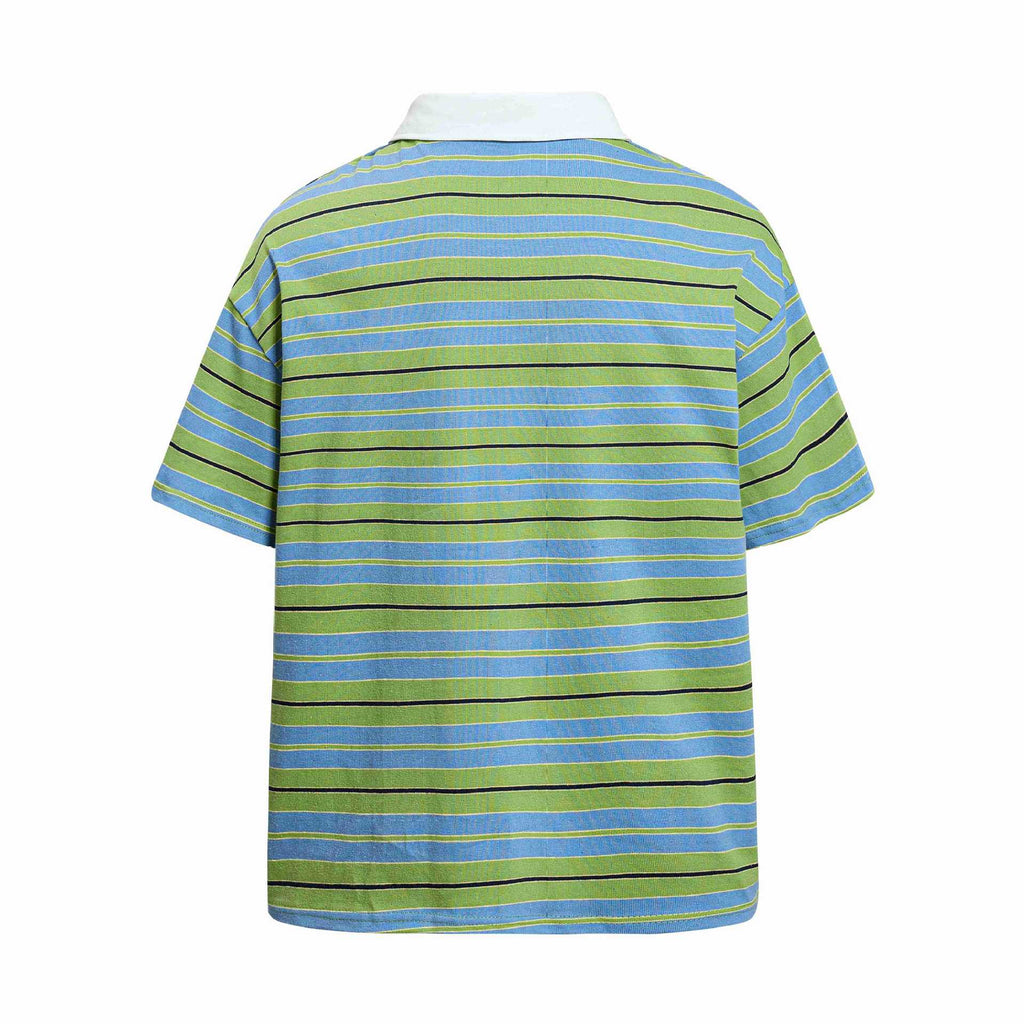 Mens Daisy Print Striped Short Sleeve Shirt Floral Cotton Blend