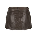 Faux Leather Mini Skirt High Waist Slimming Anti Flash Streetwear