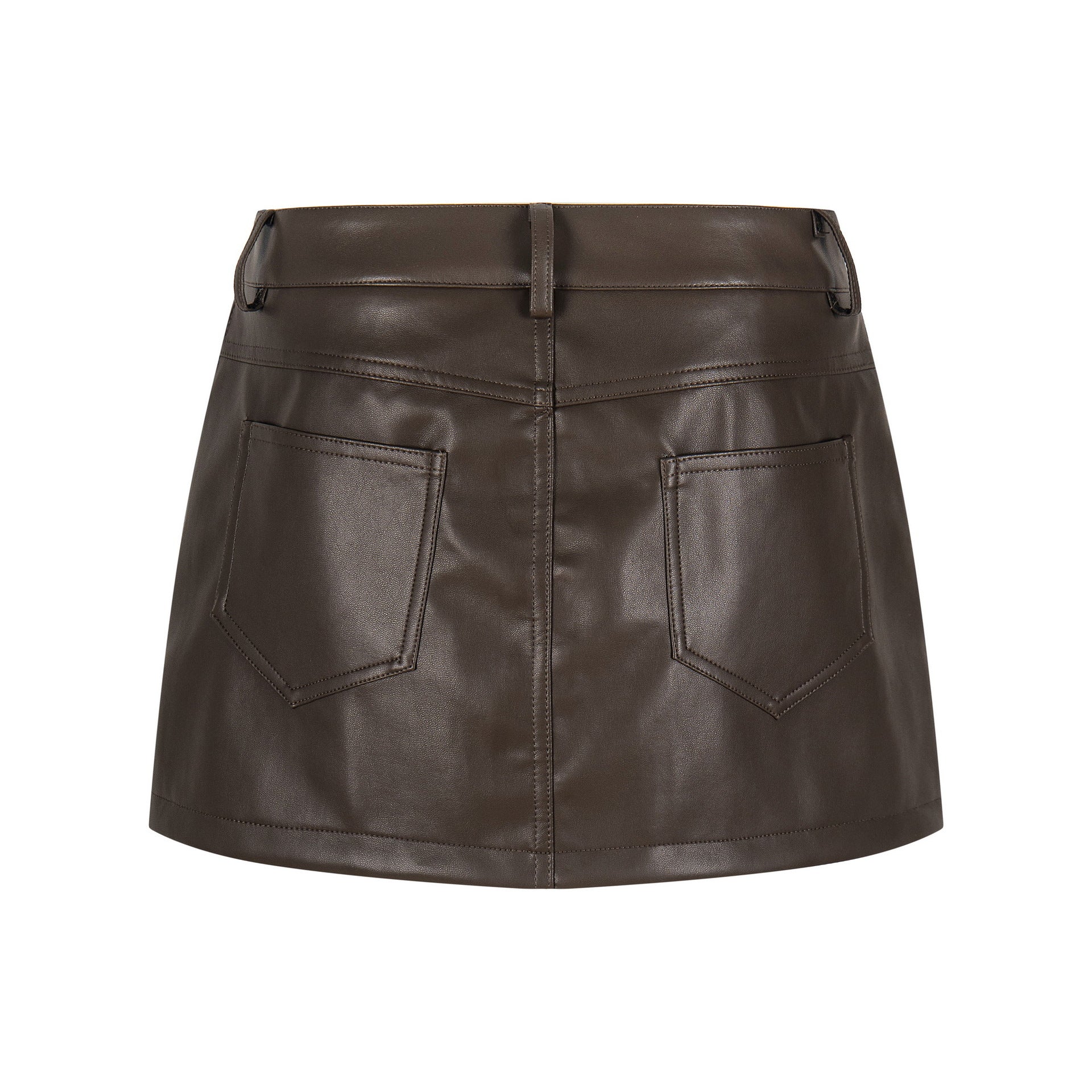 Faux Leather Mini Skirt High Waist Slimming Anti Flash Streetwear