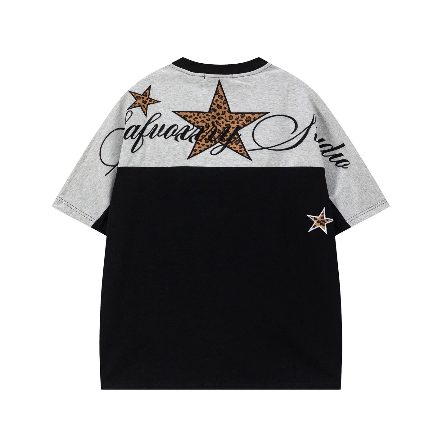 Floral Print Short Sleeve Crewneck Shirt In Cotton Blend Loose Fit