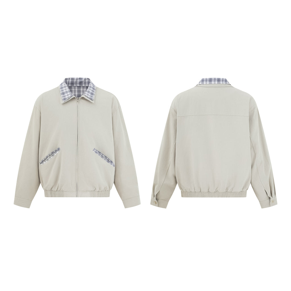 Cotton Loose Fit Jacket With Turn Down Collar Street Style Autumn Youth