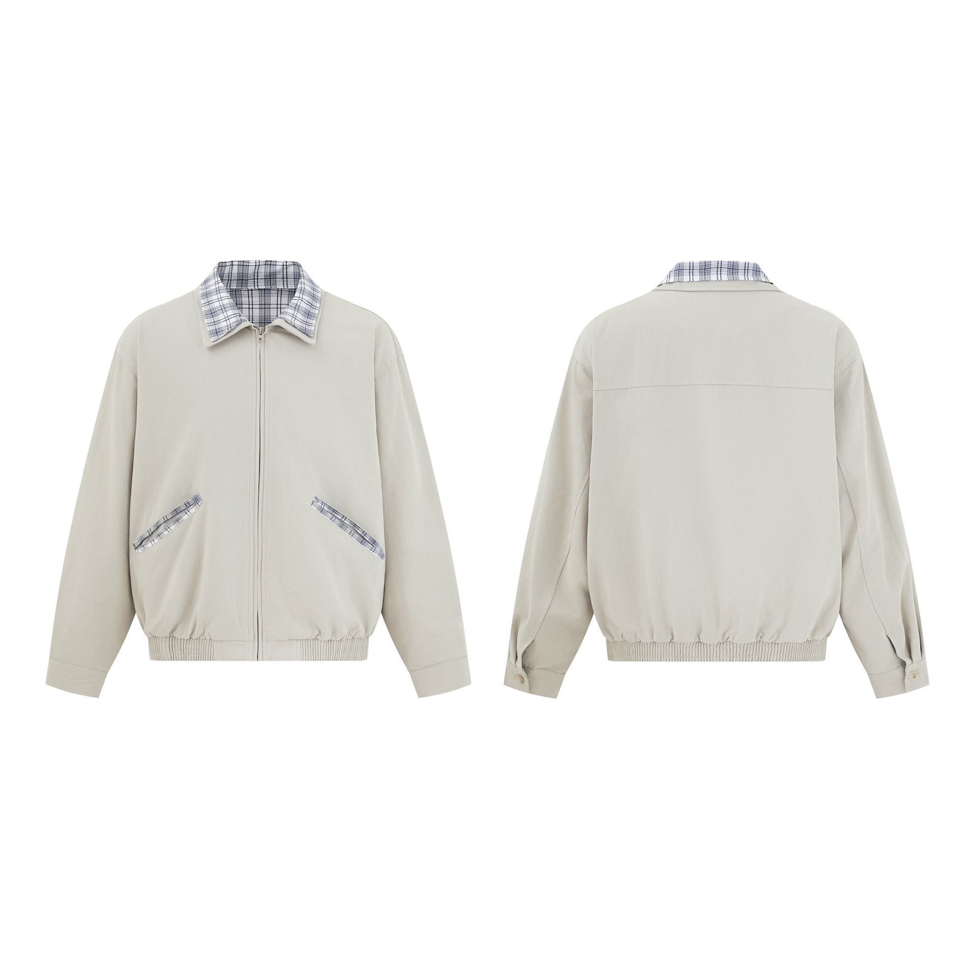 Cotton Loose Fit Jacket With Turn Down Collar Street Style Autumn Youth