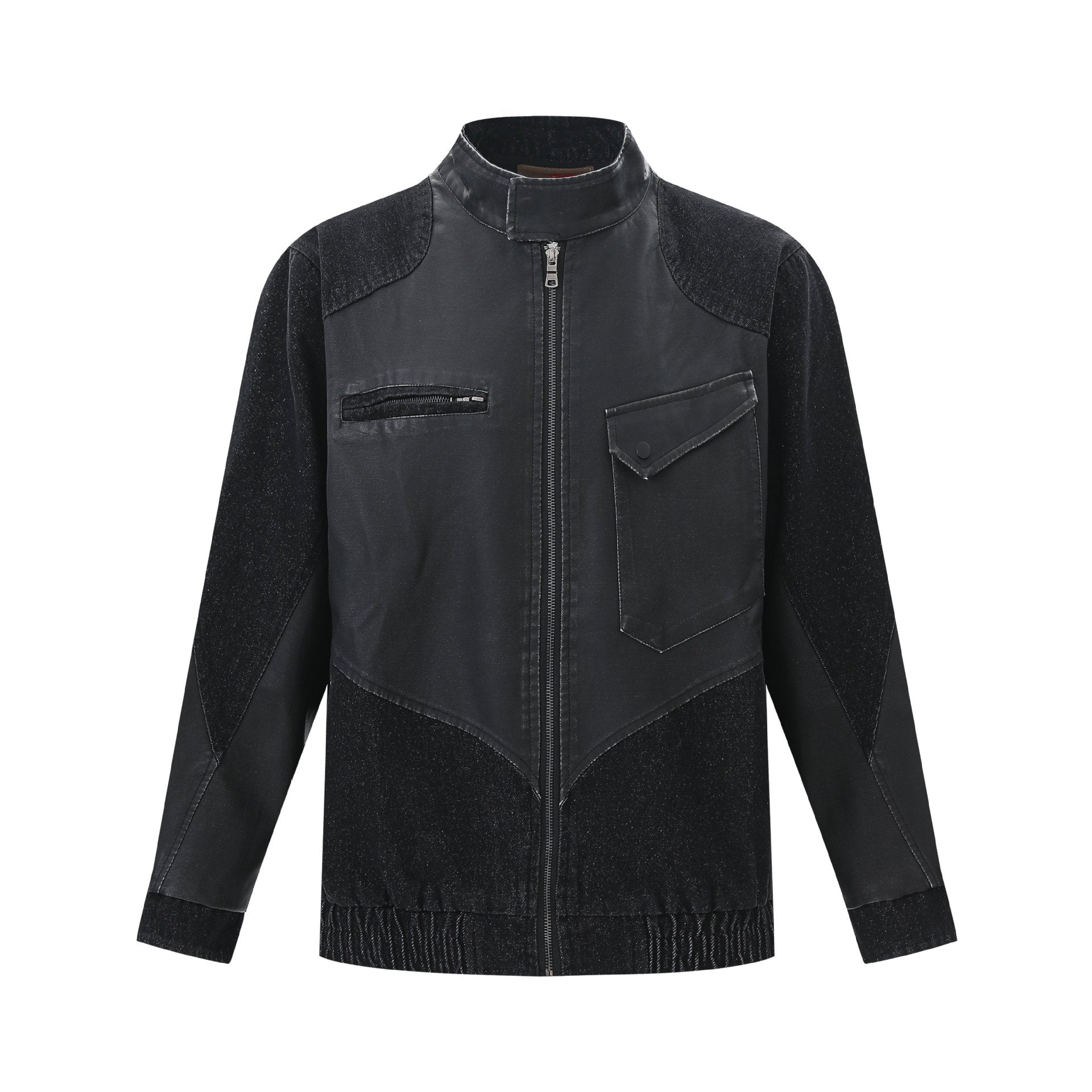 Patchwork Street Style High Street Jacket Personalized Black Loose Fit