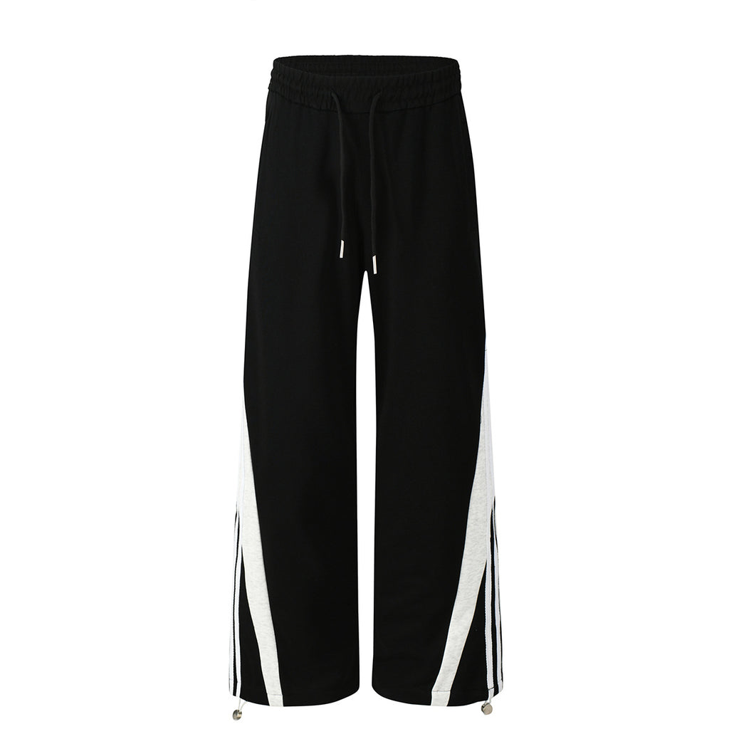 Street Style Long Pants With Unique Design Retro Pattern Mid Waist