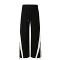 Street Style Long Pants With Unique Design Retro Pattern Mid Waist
