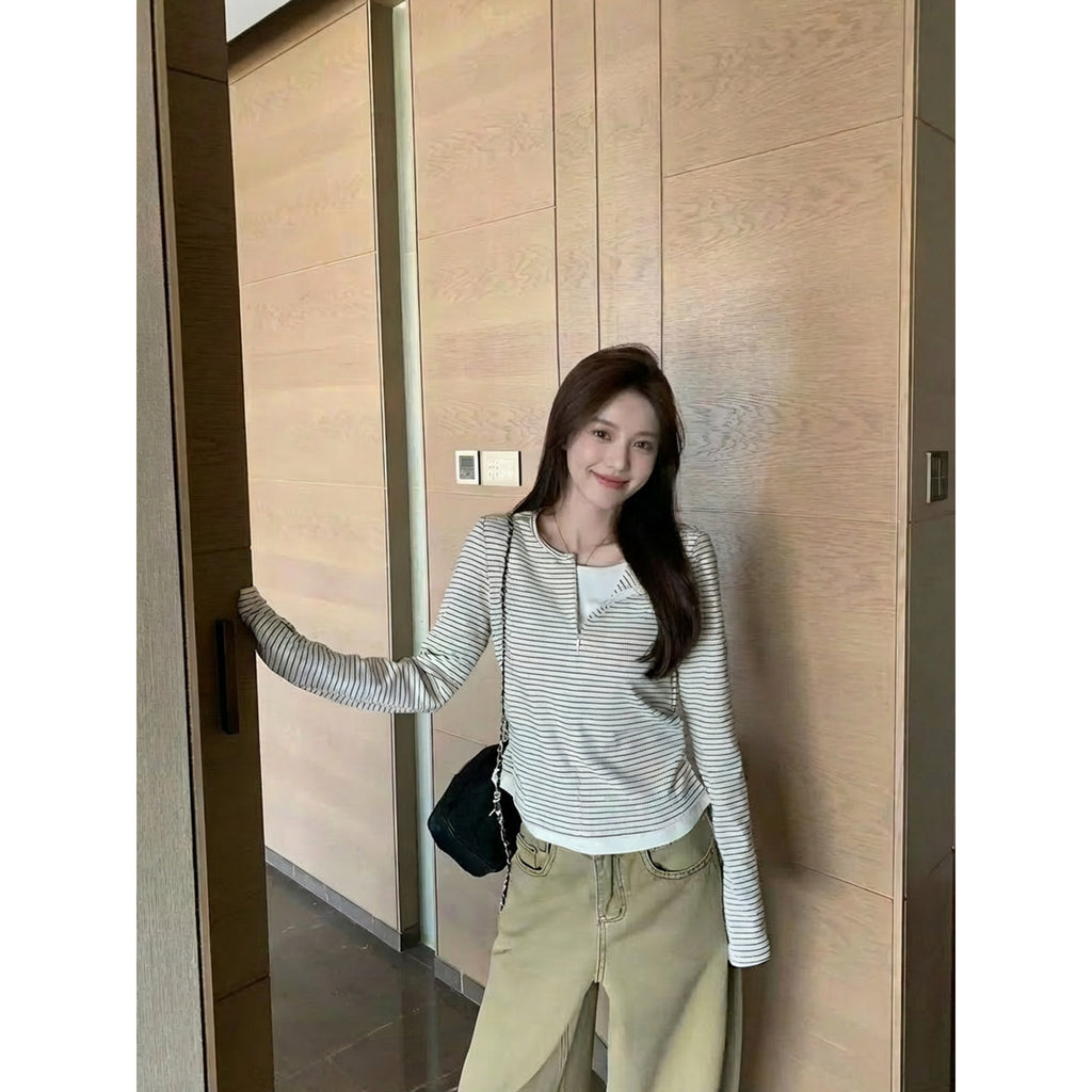 Apricot Womens Half Zip Top Long Sleeve Slim Fit Layering Tee