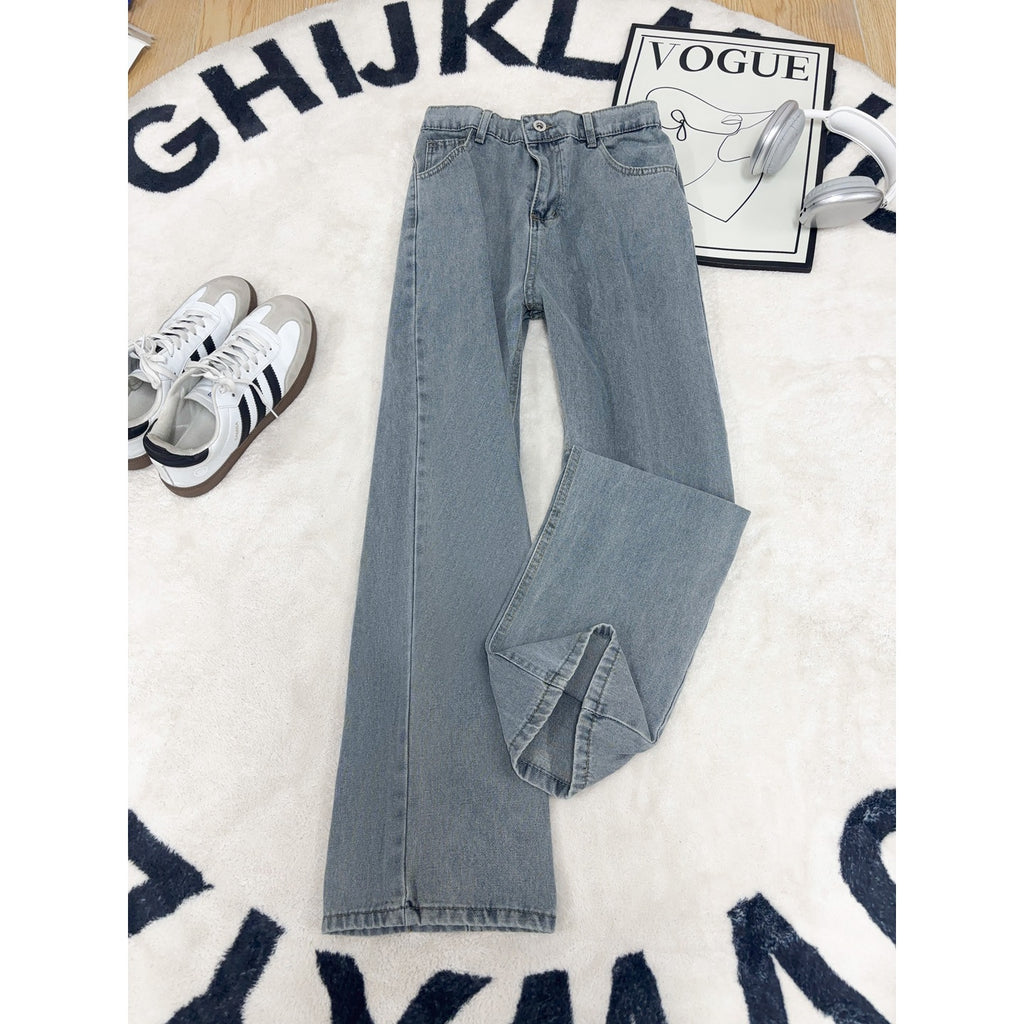 Men's Denim Pants Stretch Slim Fit Tapered Straight Leg High Street Style Cotton