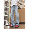 Y2K Street Style Light Blue Denim Pants Straight Leg Loose Fit