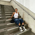 Workwear Denim Pants With Washed Finish Elastic Drawstring Waist Casual Style