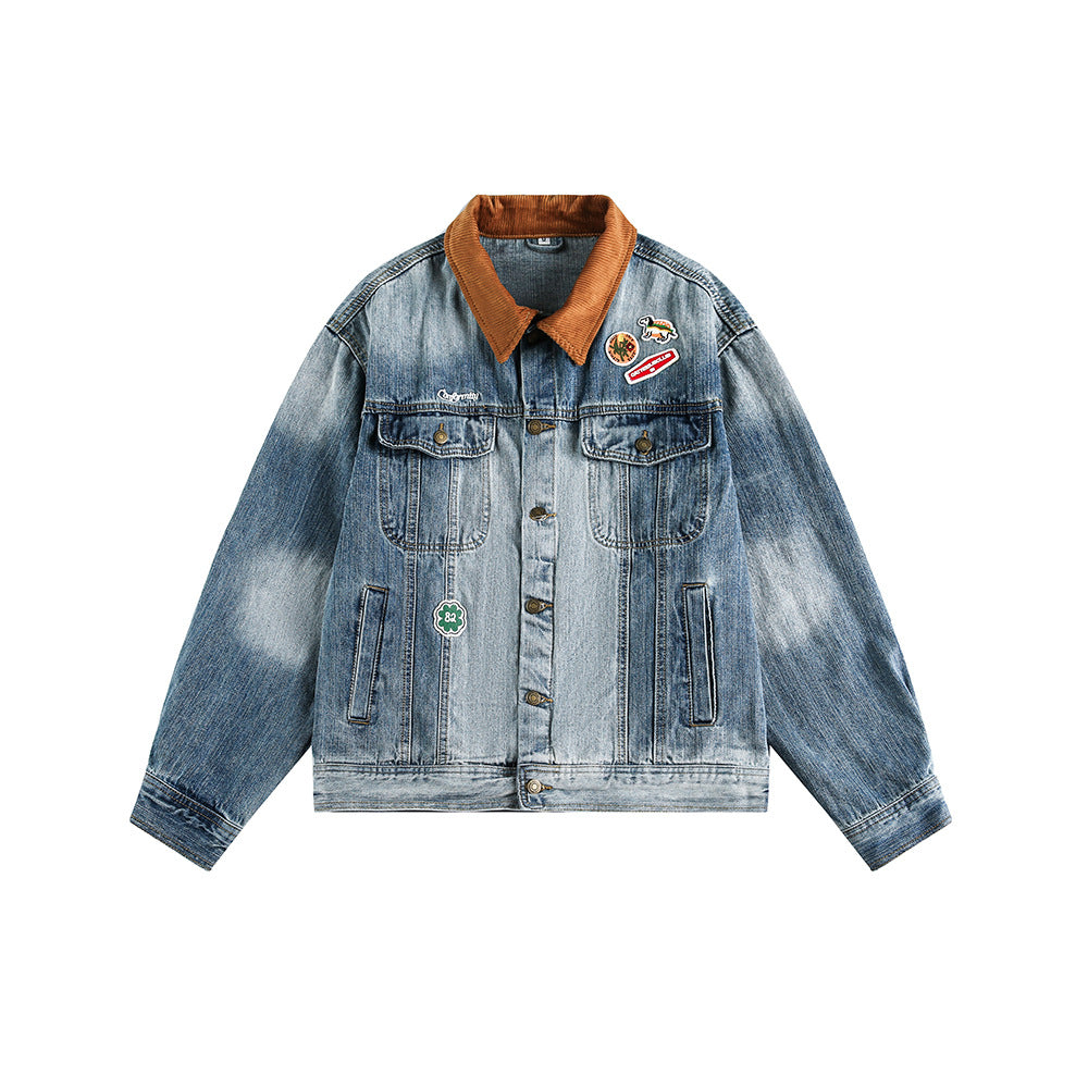 Street Style Loose Denim Jacket With High Street Personality