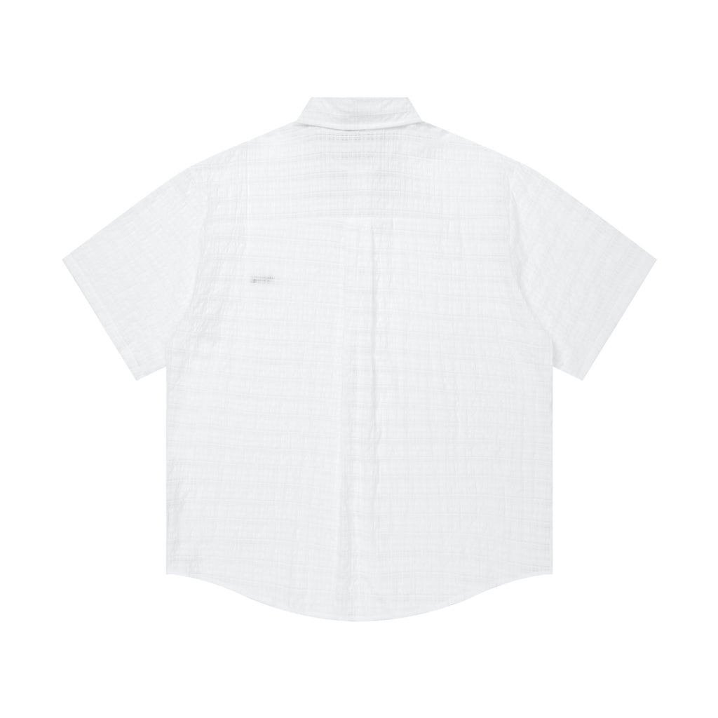 Pocket Letter Embroidered Logo Short Sleeve Shirt For Men Casual White Or Black