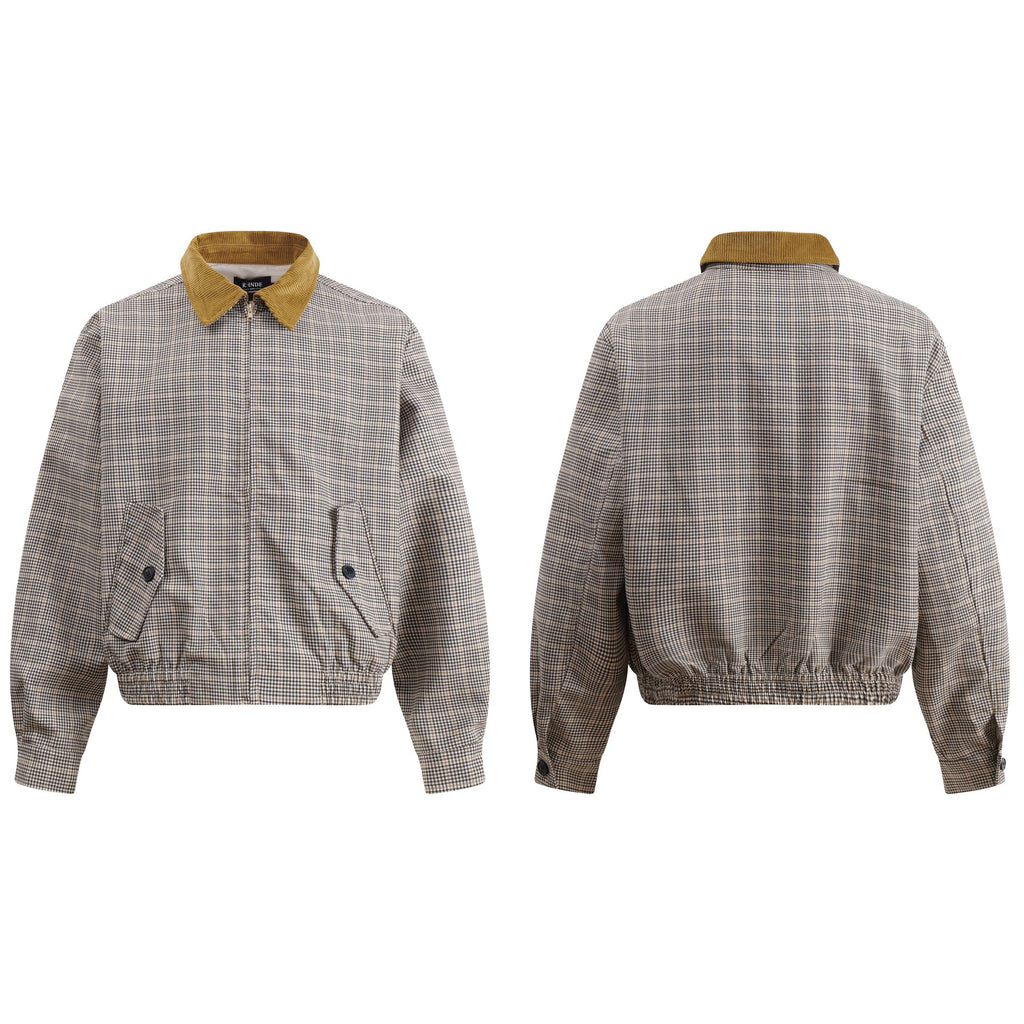 Street Style Plaid Loose Fit Jacket for Autumn Youth Fashion