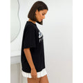 Dog Print Round Neck Loose Short Sleeve Cotton Tee For Women Casual
