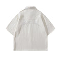 Mens Embroidered Striped Cotton T Shirt With Letter Pattern Casual Loose Fit